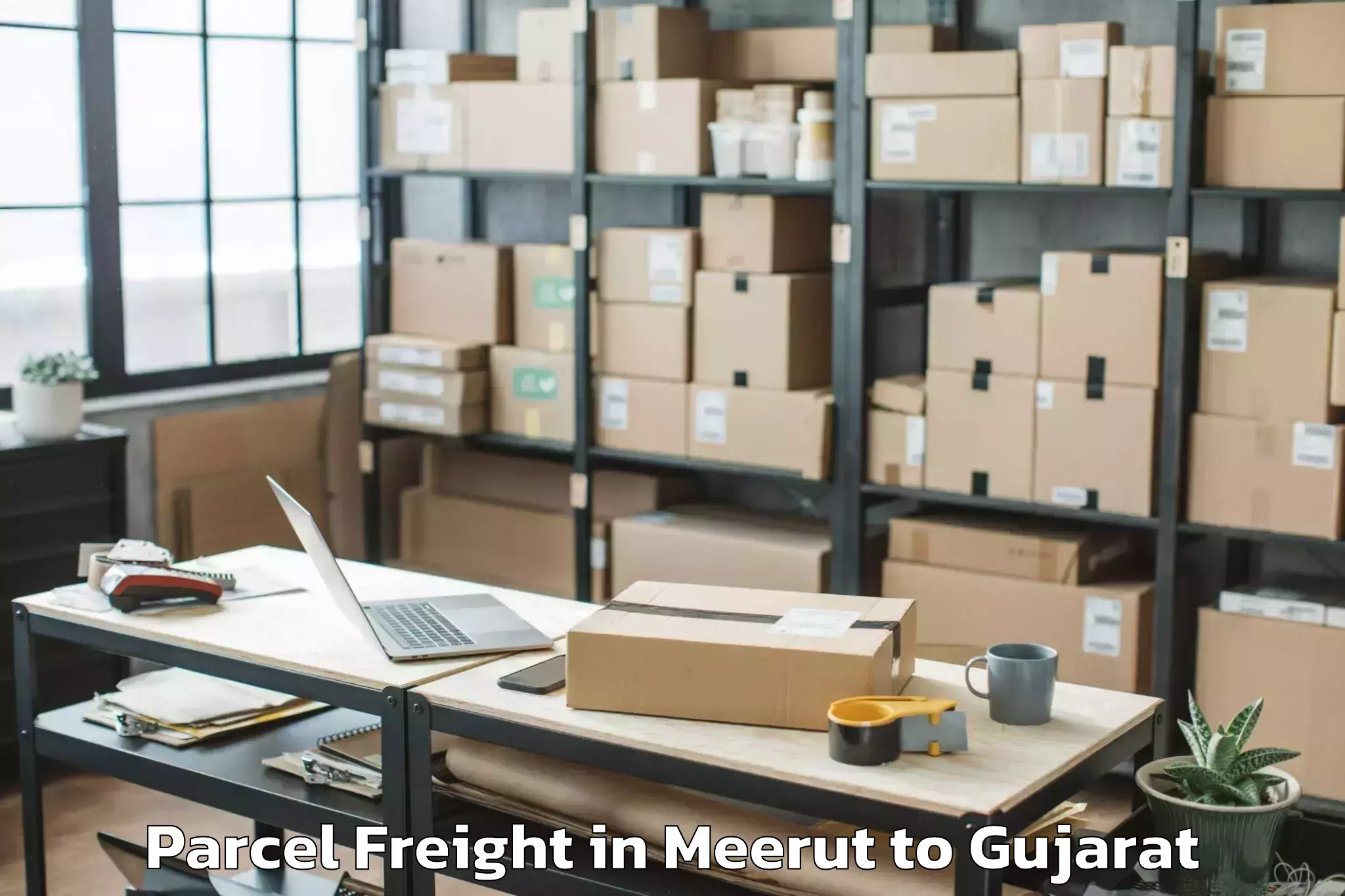 Book Your Meerut to Madhav Kampo Parcel Freight Today